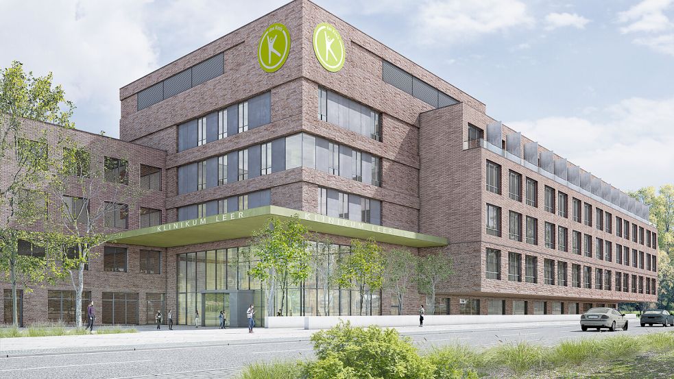 So soll der Neubau aussehen. Visualisierung: agn/Klinikum Leer