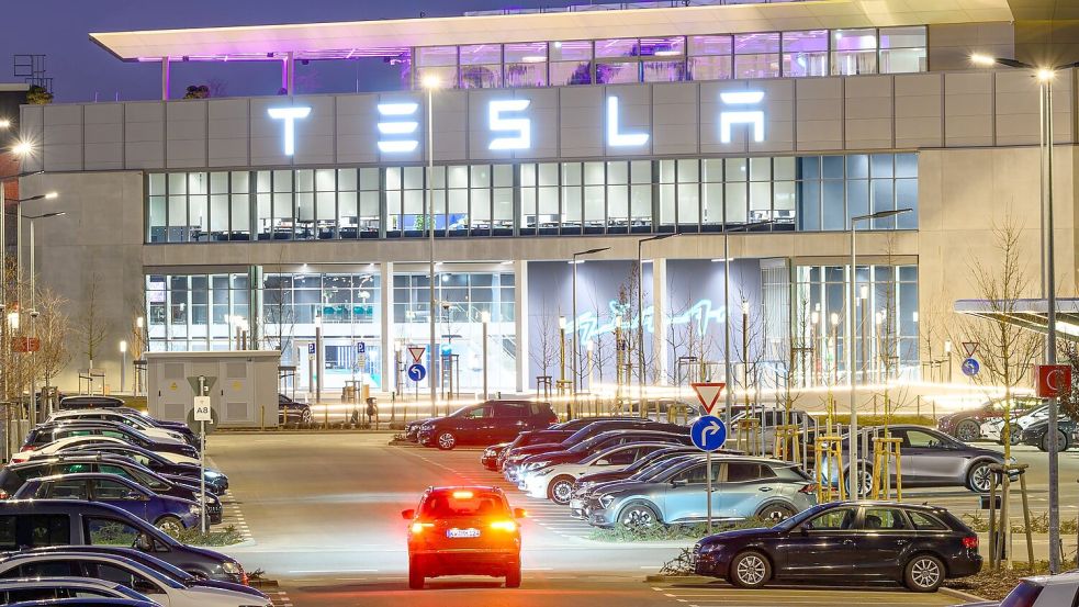 Mit den Neuzulassungen geht es bei Tesla steil bergab. Foto: Patrick Pleul/dpa
