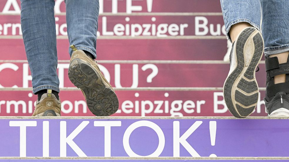 Bringt TikTok die Lösung für die Probleme einer Branche? Auf der Leipziger Buchmesse ist TikTok wieder groß im Gespräch. Foto: Jens Kalaene/dpa