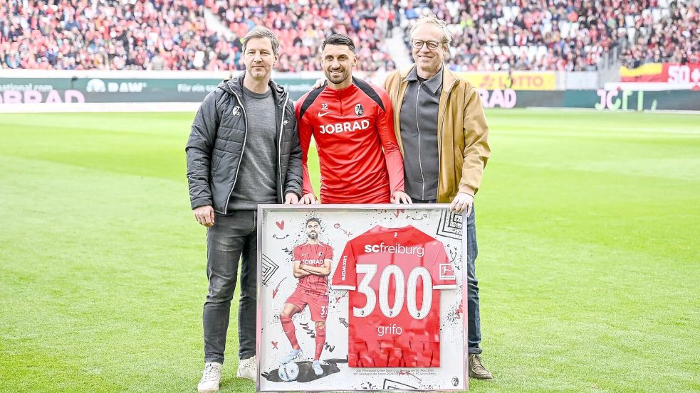 Grifo bestritt sein 300. Pflichtspiel für den Sport-Club. Foto: Harry Langer/dpa