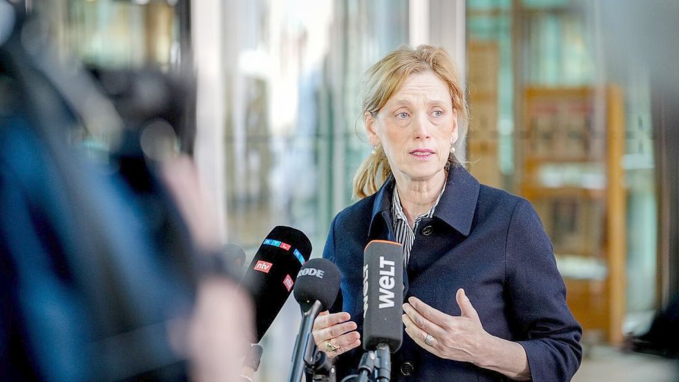 CDU-Bundesvize Prien geht optimistisch in die weiteren Koalitionsgespräche. Foto: Kay Nietfeld/dpa