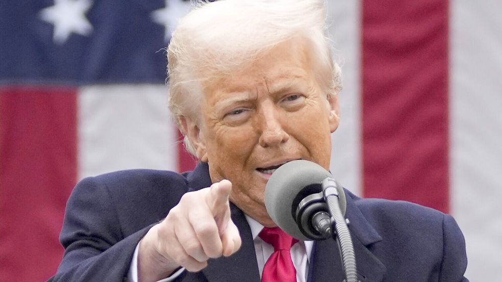 Trump erschüttert den Welthandel: Seine Zölle könnten die USA in eine Rezession stürzen – und Europa mit sich nach unten ziehen. Foto: dpa/AP/Mark Schiefelbein
