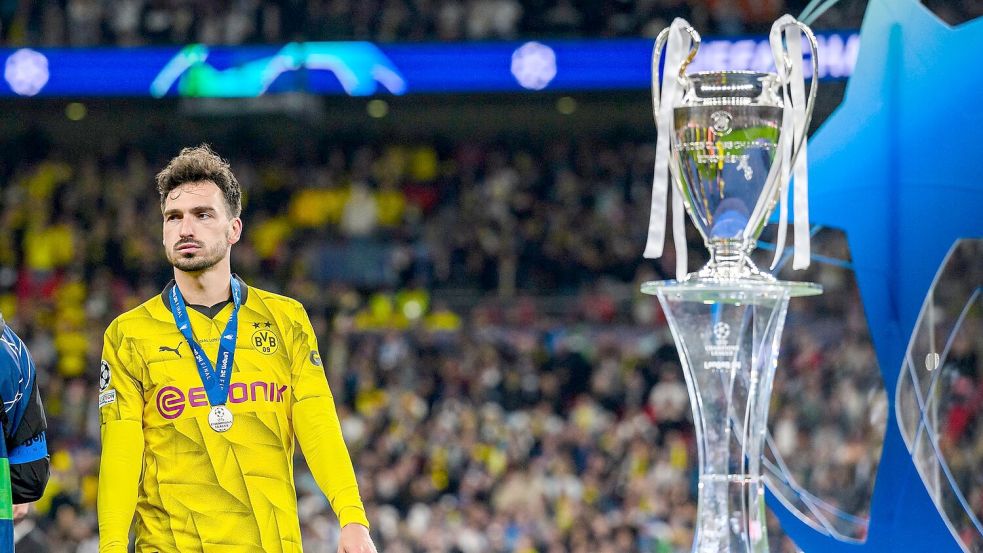 Enttäuschungen: Mats Hummels unterlag mit dem BVB zweimal im Champions-League-Finale - 2013 und 2024. Foto: Tom Weller/dpa