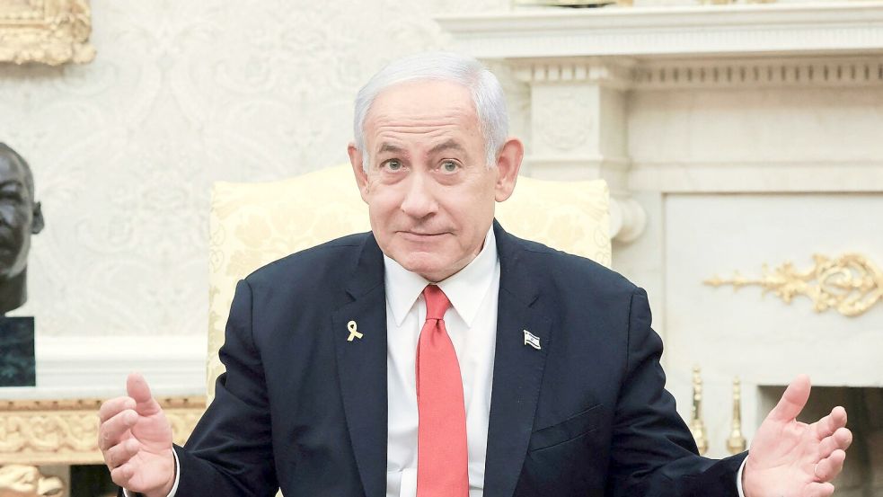 Laut Israels Ministerpräsident Benjamin Netanjahu sind sich Israel und die USA einig, dass der Iran keine Atomwaffen besitzen wird. Foto: -/Pool via AP/dpa