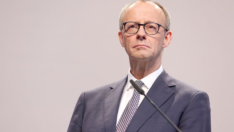 „Es geht um die Zukunft unseres Landes“: CDU-Chef Friedrich Merz bei der Präsentation des Koalitionsvertrages mit der SPD in Berlin Foto: Imago/NurPhoto