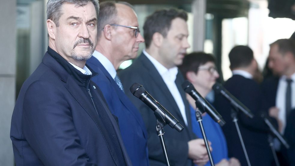 CSU-Chef Markus Söder: Seine Partei hat dem Koalitionsvertrag gebilligt Foto: dpa/Christoph Soeder