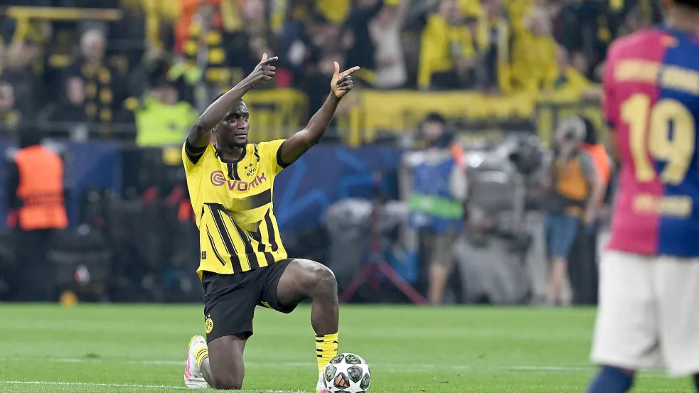 Niemals zuvor traf ein BVB-Spieler in einer Champions-League-Saison so oft wie Serhou Guirassy in dieser. Foto: Federico Gambarini/dpa
