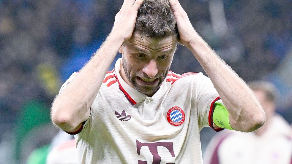 Thomas Müller nach dem Ende der Champions-League-Reise mit dem FC Bayern. Foto: Sven Hoppe/dpa