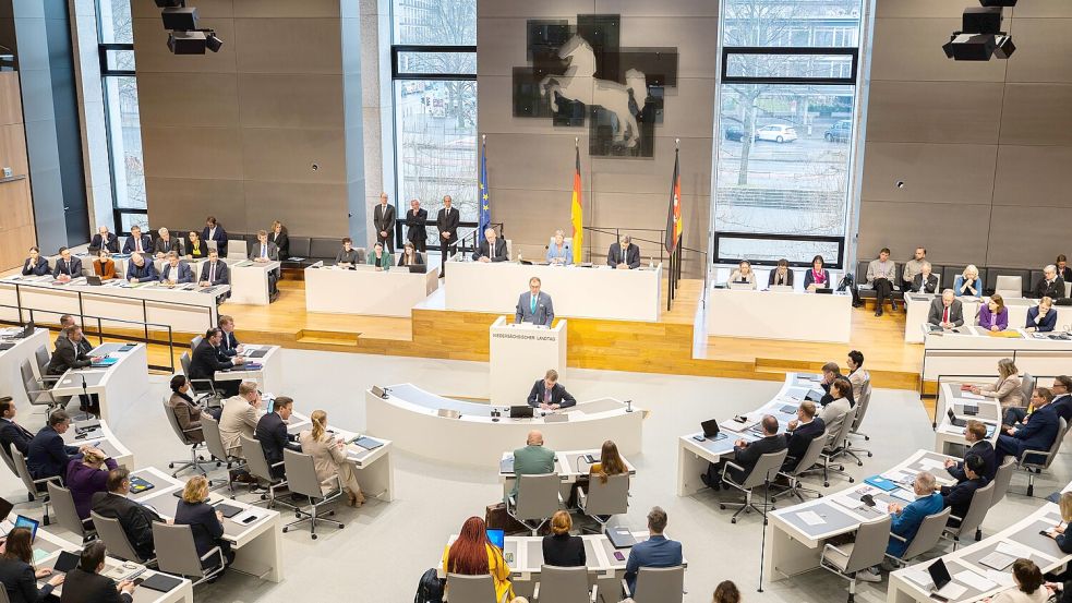 Ukrainischer Botschafter Makeiev im Landtag in Niedersachsen Foto: dpa/ Alicia Windzio