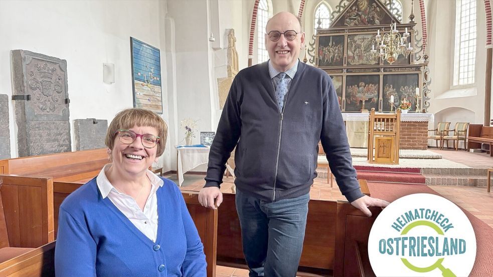 Die Kirche in Victorbur ist der Lieblingsplatz für Andrea Düring-Hoogstraat und Jürgen Hoogstraat. Foto: Holger Janssen