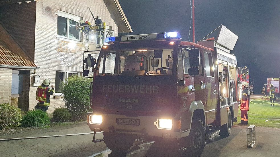 Zu einem größeren Gebäudebrand wurde die Feuerwehr im Landkreis Emsland gerufen. Foto: Feuerwehr Samtgemeinde Nordhümmling