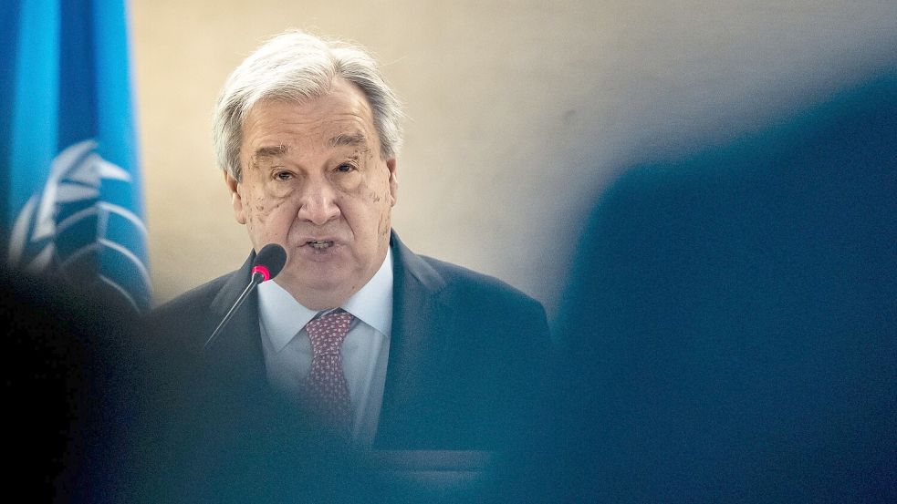 UN-Generalsekretär Guterres ist über die jüngste Eskalation sehr besorgt. (Archivbild) Foto: Til Buergy/KEYSTONE/dpa