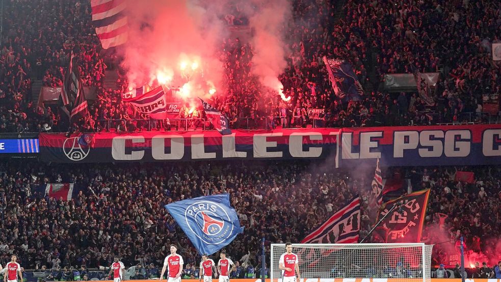 Die Fans von PSG feiern den Einzug ins Finale der Champions League. Foto: Adam Davy/PA Wire/dpa