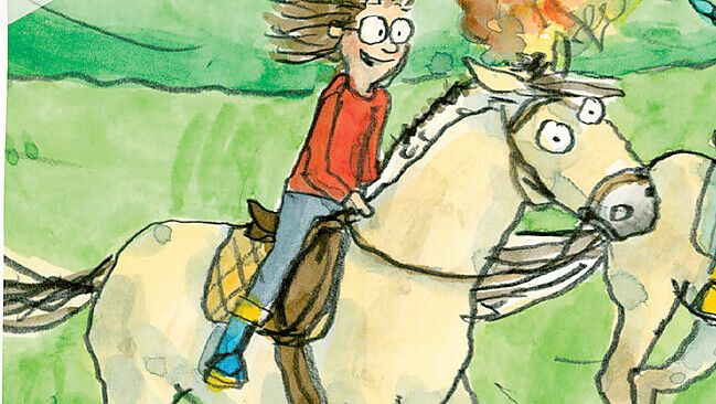 In ihrem Comic „Pferde, Tränen, Lachanfälle“ erinnert sich Anke Kuhl an eine Reiterhofgeschichte aus der eigenen Kindheit. Foto: Anke Kuhl/Klett Kinderbuch