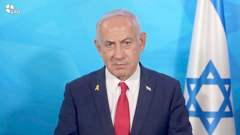 Israels Ministerpräsident Netanjahu bleibt bei seiner harten Linie gegenüber der Hamas. (Archivbild) Foto: Uncredited/Israeli Government Press Office/AP/dpa