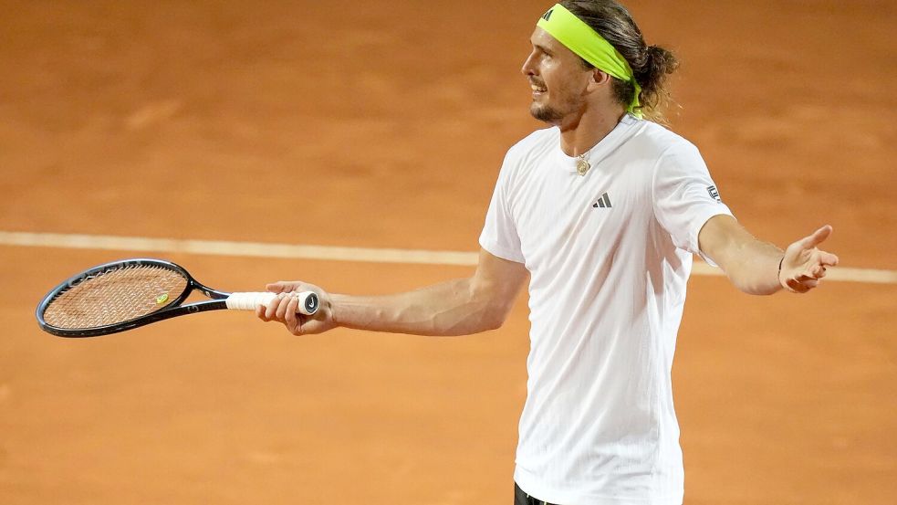 Verliert gegen Musetti: Alexander Zverev. Foto: Alessandra Tarantino/AP/dpa