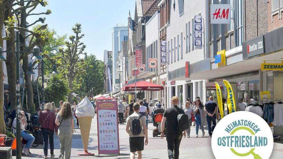 Der Einzelhandel in Leer – im Bild die Fußgängerzone – wird positiv bewertet. Foto: Klaus Ortgies