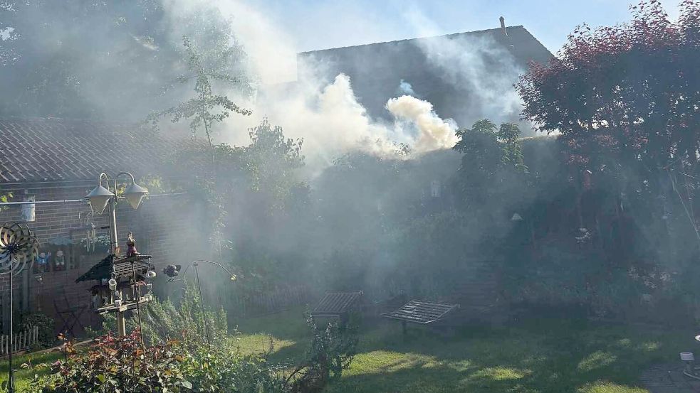 Auch eine Hecke fing Feuer. Foto: privat