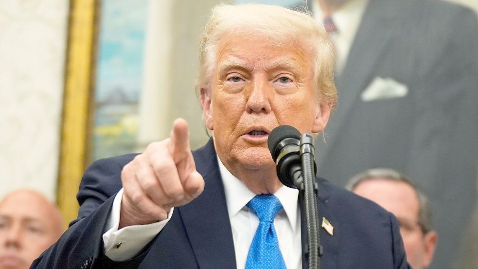 US-Präsident Donald Trump streut Zweifel daran, dass die Krebserkrankung seines Amtsvorgängers Joe Biden erst jetzt bekannt wurde. Foto: Manuel Balce Ceneta/AP/dpa