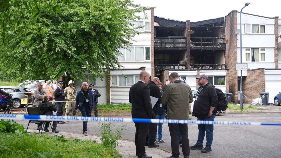Die Polizei wurde zu dem Hausbrand gerufen. Foto: James Manning/PA Wire/dpa