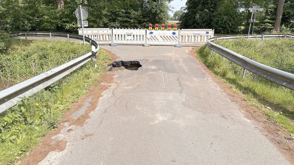 Gesperrt ist die Brück über den Utender Kanal in Höhe der Straße Vorm Moor. Foto: Privat