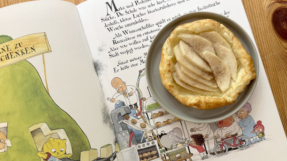 Das Buch „Die unglaubliche Reise der Riesenbirne“ von Jakob Martin Strid ist eine große Empfehlung – und diente uns als Inspiration für die Törtchen. Fotos: Nobel