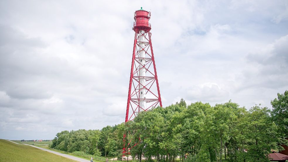Der Campener Leuchtturm wird auch als ostfriesischer Eiffelturm bezeichnet. Foto: Sina Schuldt/dpa