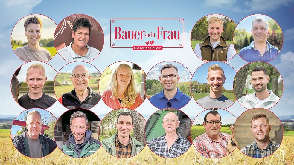 16 Landwirte nehmen dieses Jahr an „Bauer sucht Frau“ teil. Drei davon kommen aus dem Emsland. Grafik: RTL