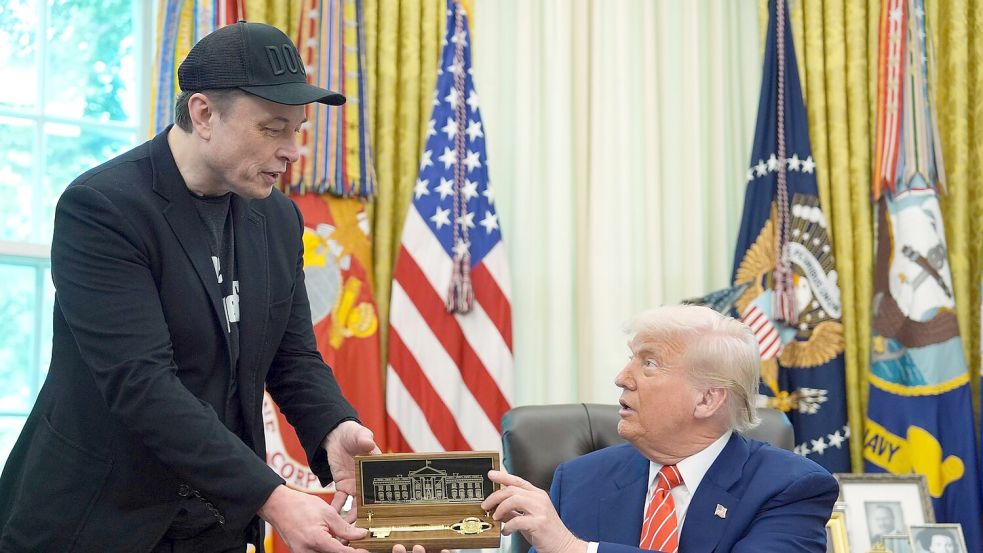 US-Präsident Donald Trump und Elon Musk. Foto: Evan Vucci/AP/dpa
