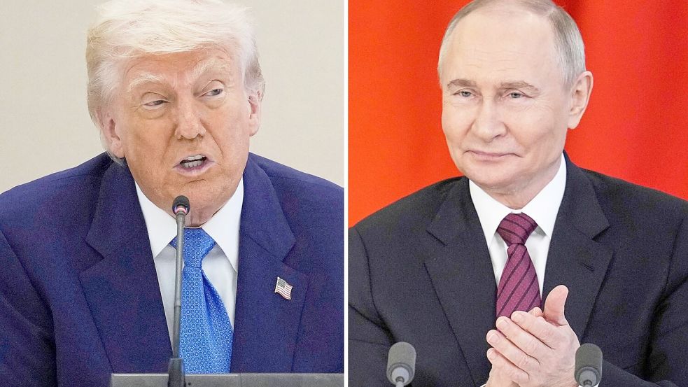 Donald Trump kann der Idee von Wladimir Putin als Vermittler zwischen dem Iran und Israel etwas abgewinnen. (Archivbild) Foto: Brandon/Bednyakov/AP/dpa