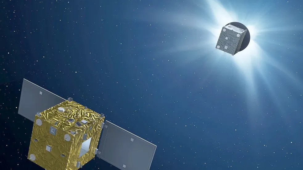 „Proba-3“ startete im Dezember 2024 und soll zwei Jahre im Einsatz sein. Foto: P. Carril/ESA/dpa