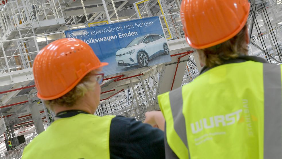 Große Hoffnung in Emden: Start der E-Auto-Produktion 2022 mit dem ID.4. Foto: Ortgies/Archiv
