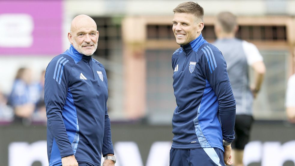 Stefan Emmerling (links) und Bastian Dassel starten mit viel Optimismus ins erste Trainingslager in Ankum. Archivfoto: Doden/Emden