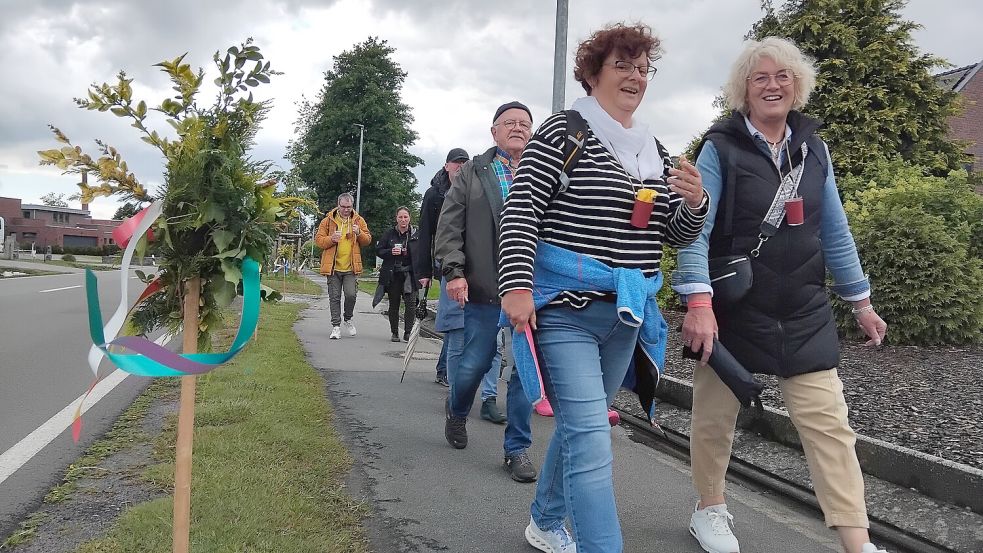 Die Stimmung bei der Weinwanderung 2024 durch Langholt war sehr gut. Archivfoto: Clarissa Scherzer