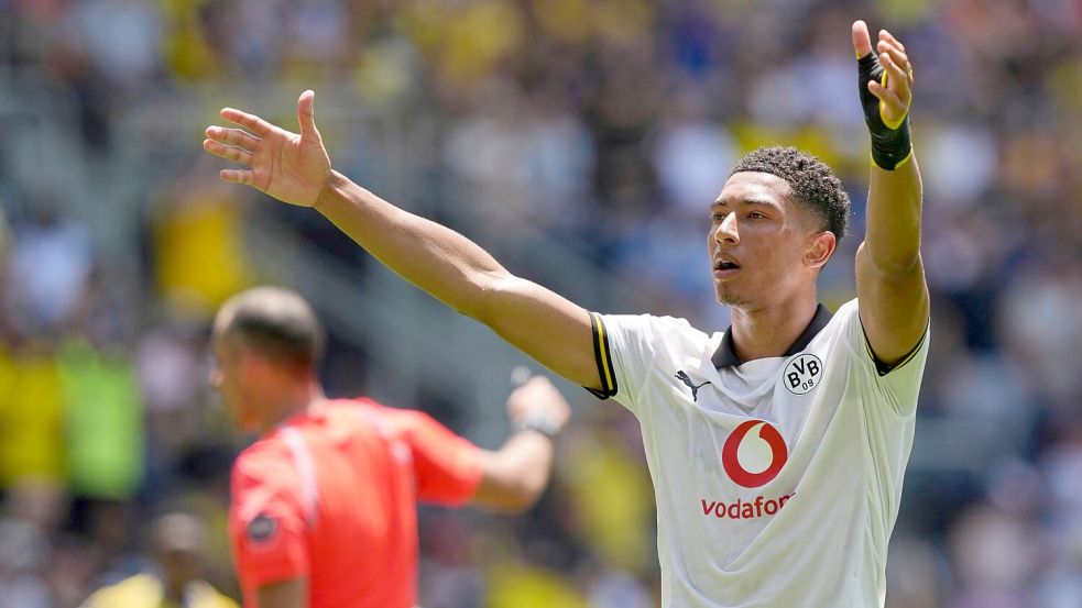 Jobe Bellingham gelang sein Premieren-Tor für den BVB Foto: Carolyn Kaster/AP/dpa