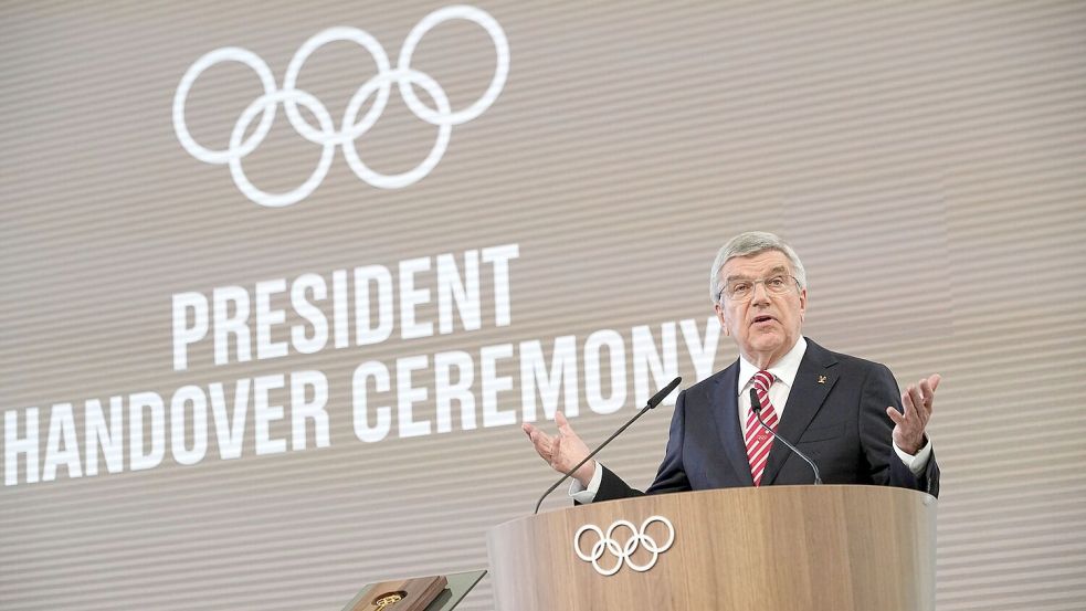 Thomas Bach räumt das Amt des IOC-Präsidenten nach zwölf turbulenten Jahren. Foto: Laurent Cipriani/AP/dpa