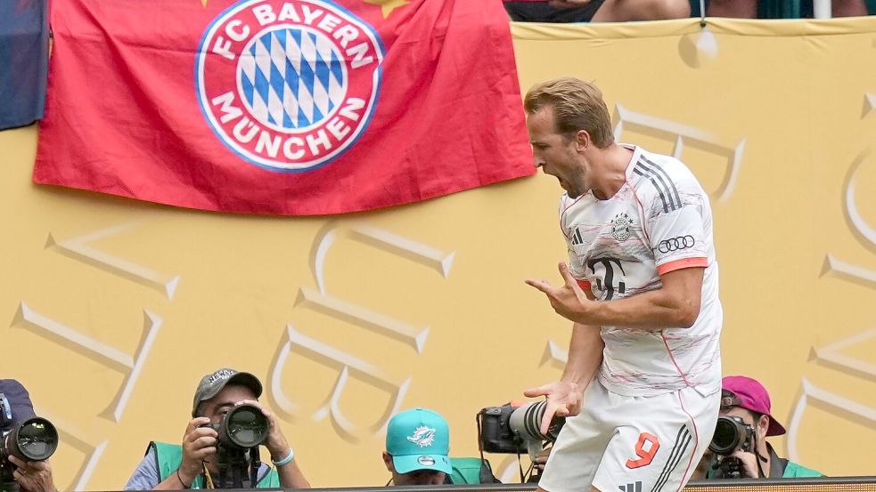 Harry Kane jubelt nach seinem ersten Tor. Foto: Lynne Sladky/AP/dpa