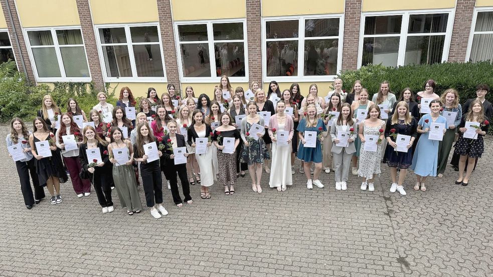 Diese Abiturientinnen des Mariengymnasiums Papenburg wurden feierlich verabschiedet. Foto: Gymnasium