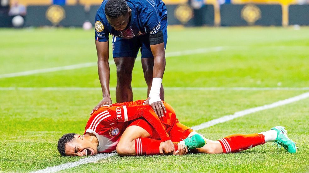 Fußball-Nationalspieler Jamal Musiala fällt wegen eines Wadenbeinbruchs lange aus. Foto: Malachi Gabriel/ZUMA Press Wire/dpa