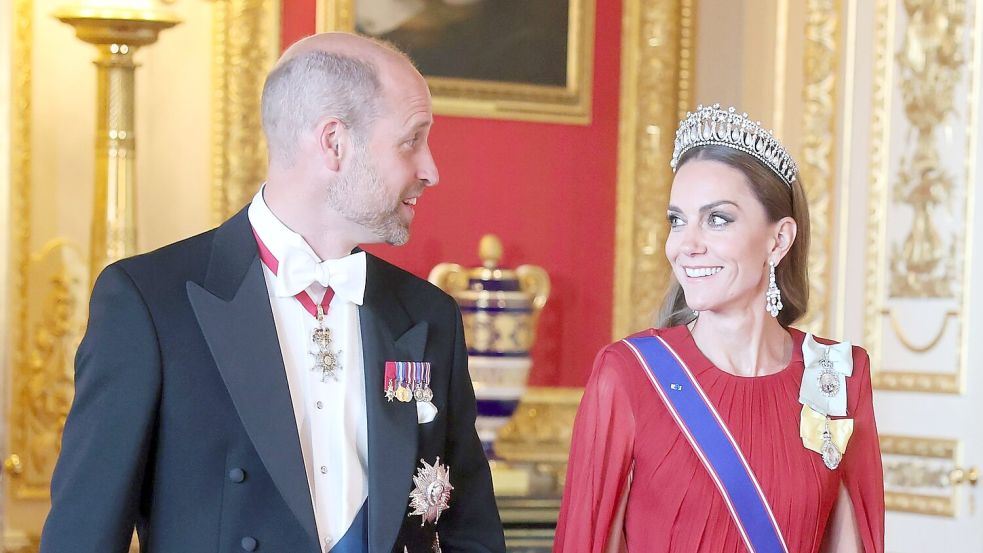 Prinzessin Kate (r.) und Prinz William waren lächelnd auf mehreren Bildern zu sehen. Foto: Chris Jackson/PA Wire/dpa