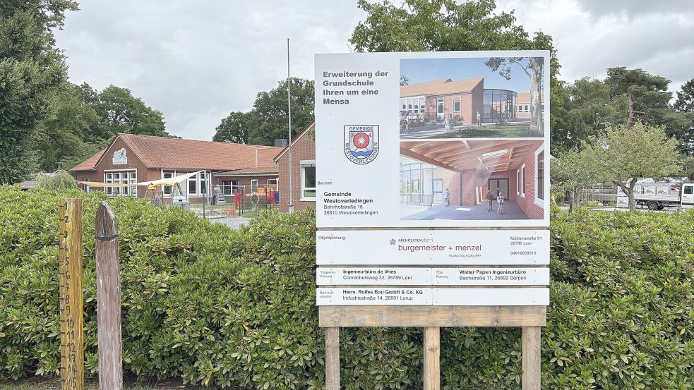 Die Grundschule in Ihren wird aktuell um eine Mensa erweitert. Foto: Carsten Ammermann