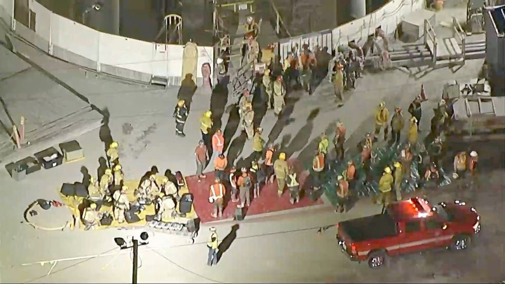 Mehrere Tunnelarbeiter waren nach einem Einsturz zunächst eingeschlossen. Foto: -/KABC/ABC7 Los Angeles via AP/dpa