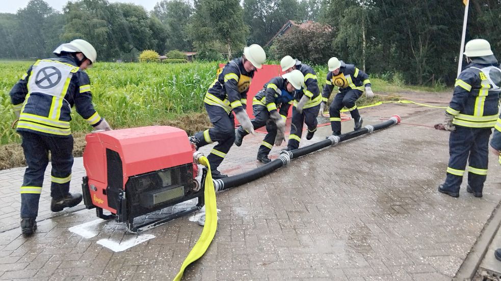 Auf Schnelligkeit kam es 2024 bei dem Wettkampf der Feuerwehren in Potshausen an. Foto: Clarissa Scherzer/Archiv