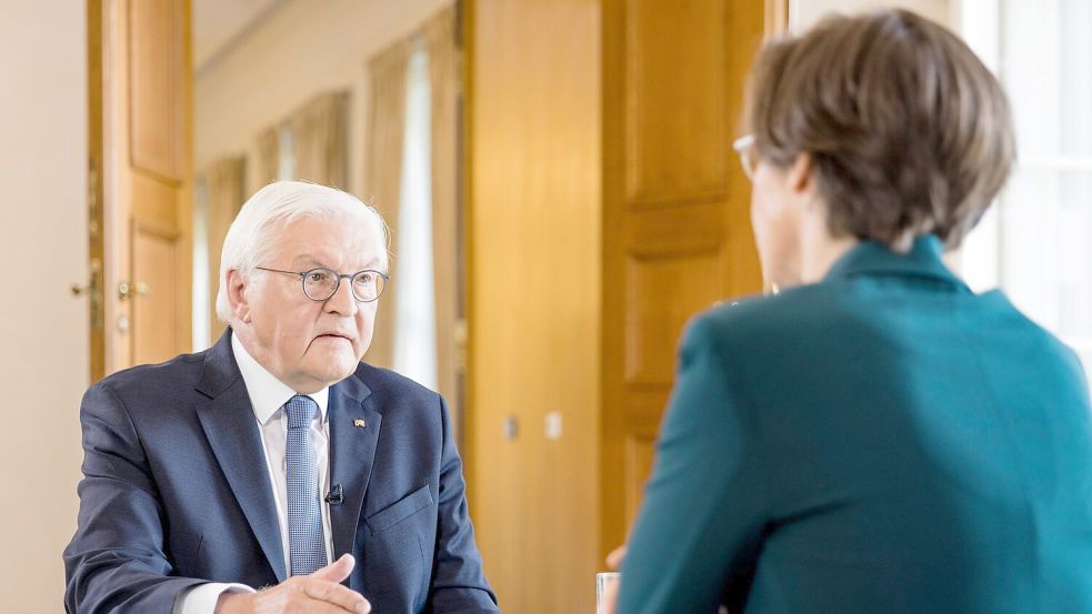 Bundespräsident Frank-Walter Steinmeier macht sich für eine Wehrpflicht in Deutschland stark. Foto: Thomas Kierok/ZDF/dpa