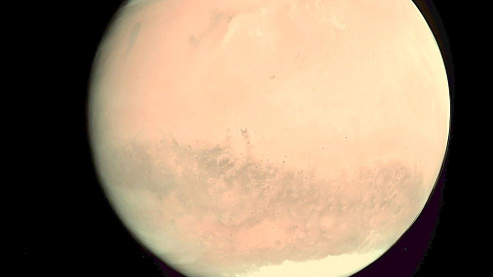 Hier ist der Mars auf einer Aufnahme der Europäischen Weltraumagentur Esa zu sehen (Archivfoto). Foto: esoc/ESA/dpa