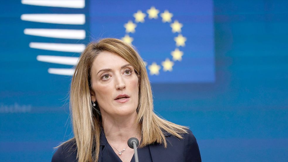 Das Verhältnis zu China bleibe „komplex und facettenreich“, sagte jüngst EU-Parlamentspräsidentin Roberta Metsola. (Archivbild) Foto: Omar Havana/AP/dpa