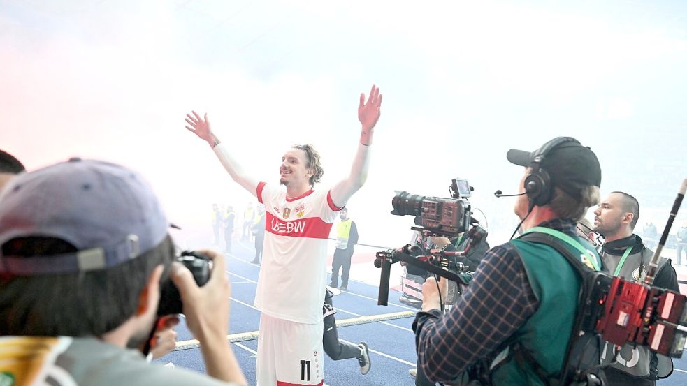 Im Fokus: Nick Woltemade wird vom FC Bayern umworben. Foto: Bernd Weißbrod/dpa