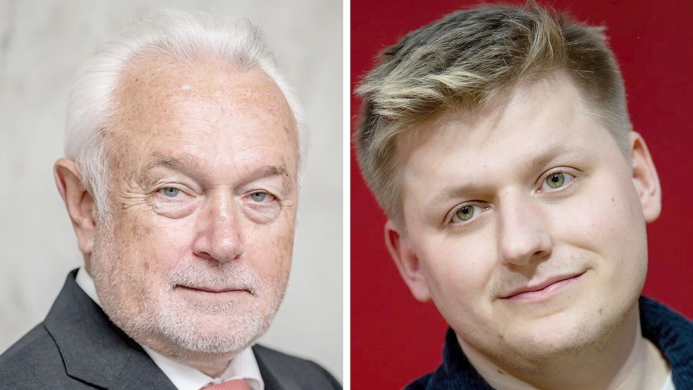 FDP-Vize Wolfgang Kubicki (l.) hatte nach dem umstrittenen Trump-Post des Satirikers Sebastian Hotz (r.) auf die rechtliche Relevanz der Aussagen hingewiesen. Foto: Michael Kappeler/Hendrik Schmidt/dpa (2)
