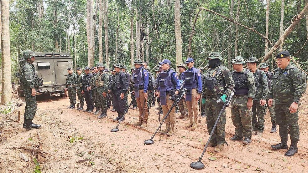 Thailand hatte erst kürzlich Landminen in der umstrittenen Grenzregion entdeckt. (Archivfoto) Foto: Uncredited/Royal Thai Army/AP/dpa