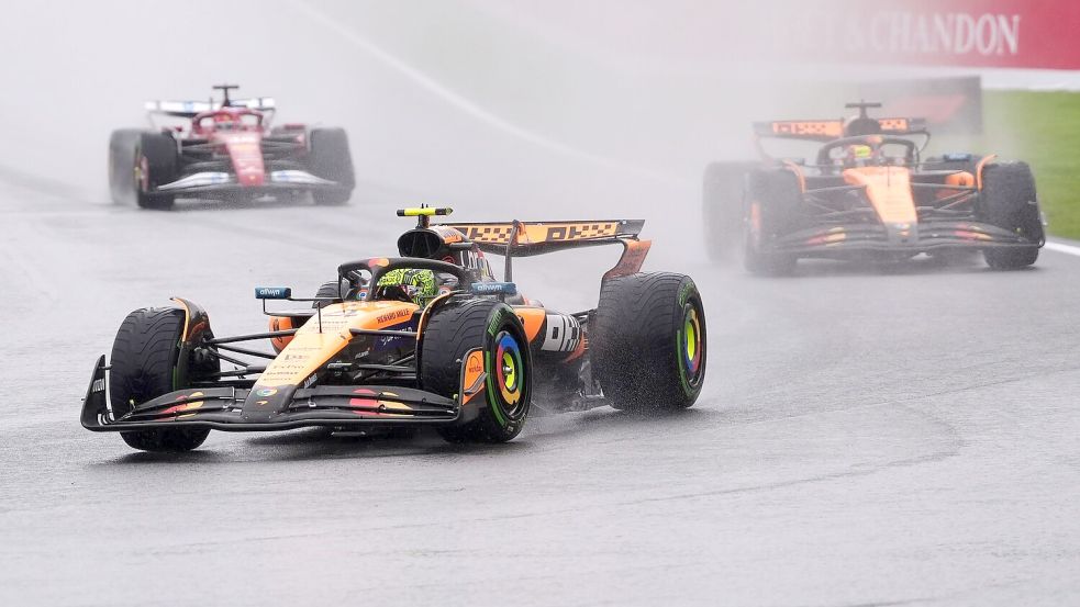 Lando Norris führte nur kurz vor Oscar Piastri. Foto: Bradley Collyer/PA Wire/dpa